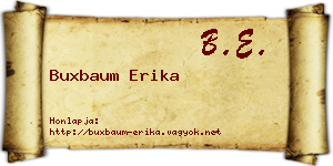 Buxbaum Erika névjegykártya